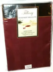 Arlee Tillary Microfiber Wine Solid Oval Oblong Tablecloth