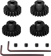 OGRC 4PCS Mod 1 Pinion Gear Hardened Steel 5mm Motor Shaft Gear Set 19T 20T 21T 22T M1 Pitch Gears for 1/8 1/10 RC Car