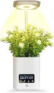 Planter for Indoor Pl Indoor Garden Grow Light with Table Desk Lamp Clock Humidifier Automatic Hydroponics Kit Planters for Herb Small Plants