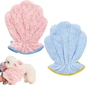 Dog Drying Towel - Puppy Bathing Glove Towel - Absorbent Kitten Drying Supplies, Soft Puppy Bathing Accessories for Travel Swimming