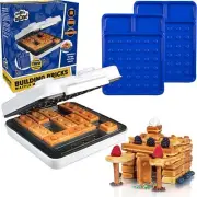 Waffle Wow Building Brick Electric Waffle Maker w/ 2 Construction Eating Plates