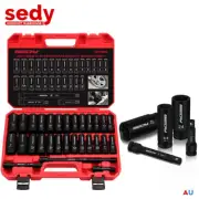 29Pcs 1/2" Drive Deep Impact Socket Set SAE Metric Extension Bar Wrench Au