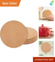 4 Pack Round Cork Trivets – Stylish Heat Resistant Hot Pads for Kitchen Use