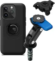 Quad Lock Motorcycle Fork Stem Phone Mount Kit with Vibration Dampener and iPhone 14 Pro MAG Case