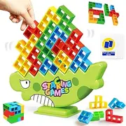 ENIKMOSD Tetra Tower Game, 64 Pieces Tower Game for Children Adults, Balance Tetris Toy, Rocking Stacking Game, Stacking Game, Stacking Blocks, Balancing Game for Children, Teenagers