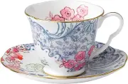 Fine Bone China Butterfly Bloom Spring Blossom Teacup & Saucer Set