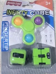 3 Pcs Sensory Fidget Toys Set,Infinity Cubes-Fidget Spinners For Anxiety ADP