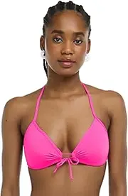 [EIDON] Women's Summer Solid Molded Cup Push Up Triangle Bikini Top Swimsuit