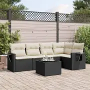 Garden Sofa Set Black Modular Design Cushions Storage Outdoor Furniture 52473