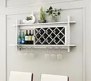 Wine Rack Wine Racks Wine Cabinet Modern Minimalist Wall Mounted European Style Hanging Grid Rack Wine Rack Creative Wall Shelves Wine Storage Rack Grid/White