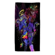 Retro Colored Sexy Angel and Devil Microfiber Beach Towel
