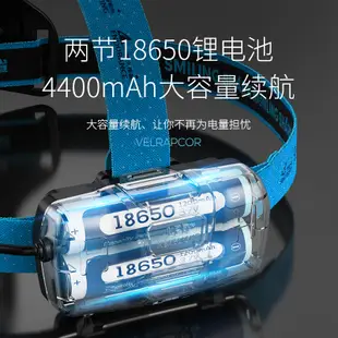 微笑鯊正品 TD5050 頭燈Led強光超亮M77白激光感應頭燈頭戴式頭燈18650 USB充電變焦防水戶外露營登山照明