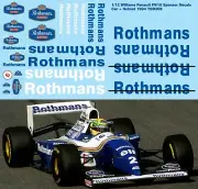 1/12 DECALS for WILLIAMS RENAULT FW16 1994 + HELMET LOGO DECAL TBD309