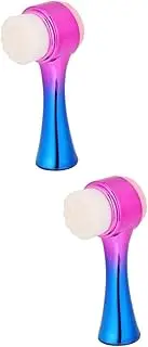 Healeved 2pcs Facial Cleansing Brush Manual Brush Face Scrubber Silicone Face Cleaner Deep Cleaning