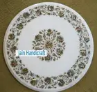 18'' White Marble Table Top coffee Center Inlay Malachite Lapis round C16