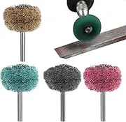 Abrasive Wheel Brushes - Drill Abrasive Brush with Shank | Industrial Scouring Pad Brush Drill Attachment for Cleaning Rust, Stripping and