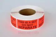 1 Roll ; 500 Labels 1" x 2" Pre-Printed This Is A Set Do Not Separate Labels