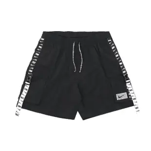 【NIKE 耐吉】海灘褲 Logo Tape Cargo 黑 白 男款 褲子 7吋 快乾 緞帶 短褲 膝上(NESSD500-001)