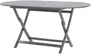 Folding Garden Table Solid Acacia Wood, Outdoor Patio Dining, Height 75cm, Portable Table, Foldable Top for Party, 160x85cm