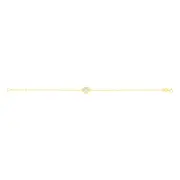 9ct Yellow Gold Rainbow Heart Trace And Ball 19cm Bracelet