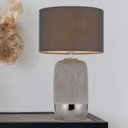 MISTY Table Lamp Silver / Grey Ceramic / Fabric - MISTY TL-SL