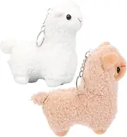 WEKAMOS Alpaca Stuffed Animal Keychain Soft Toys Adorable Animal Lover Keychains Classroom Prize for Boys and Girls