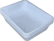 Smartlink 6PCS 10L White Multipurpose Large Plastic Tray 43x32.2x9.5cm Plant Propagation Hydroponics Pet