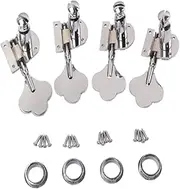 TOGEVAL Vintage 4r Bass Tuning Pegs Guitar Machine Heads Acoustic Tuning Keys Replacement Set for 4 String Bass Guitar Includes Screws Ferrules (Strings)