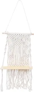 Luxshiny Handmade Thread Decorative Rack Weave Tapestry Storage Shelf for Plants Stylish Wall Decoration for Nursery Bedroom Easy to Use No Installation Required