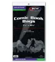 (100) BCW Silver Age / Regular Size Resealable Comic Book Bags Acid Free