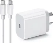 20W USB C Charger PD Power Adapter + 2m Type C to Lightning 20W Fast Cable Charger AU Plug Compatible with iPhone 14/13/12/11 Pro Max iPad,Airpods Apple Watch Charger