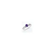 Solid 14k White Gold 6x4mm Oval Tsavorite A Simulated CZ Ring