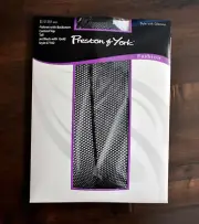 Preston & York Size Tall Fishnet with Backseam Pantyhose Control Top, Jet Black