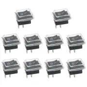 10 Sets Mini On/Off Rocker Switch 12V, 2 Pin, 2 Position Toggle Switch with Prot