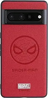 [IRON SPIDER] Protective Phone Case for Google Pixel 6, with Superhero Character Compatible Pixel 6 Leather Case (RED)
