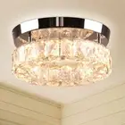 9.8" Modern Mini LED Chandelier Crystal Ceiling Light Flush Mount Light Fixtu...
