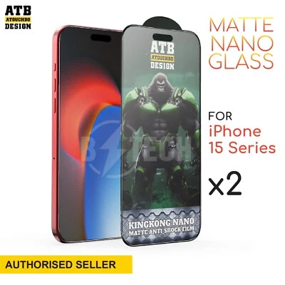 2x Ceramic Matte Nano Film Screen Protector For iPhone 15 14 13 Pro Max Plus