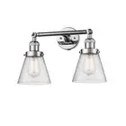 Innovations 2 Light Small Cone Bathroom Fixture in Polished Chrome - 208-PC-G64