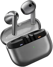 [Samsung] Galaxy Buds 3 AI True Wireless Bluetooth Earbuds, Sound Optimization, Real Time Interpreter, Noise Cancellation, Redesigned Fit, Touch Control, Latin American Version (Silver)