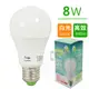 節能省電達80% 風雅 8W超廣角LED白光節能燈泡 (2入) ZY-LED08W