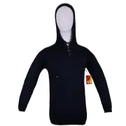 WOMEN HANDMADE ANDEAN ALPACA BLACK PULL OVER HOODIE SZ XL