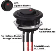 12V 20A ON/OFF ROCKER SWITCH WITH RED LED POWER LIGHT