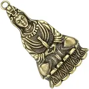 Brass Buddha Pendant Keychain Charm Vintage Hanging Ornament for DIY Keychain Handbag Backpack Decor Lightweight and Unique Brass Buddha Statue for Easy Carrying