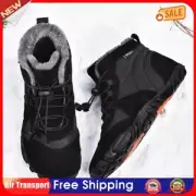 Fur Lined Snow Boots Plush Hiking Boots Cozy Women Men for Winter (Black 42) AU