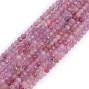 [GEM-INSIDE CREATE YOUR OWN FASHION] GEM-Inside 3mm Natural Tiny Ruby Faceted Round Spacer Small Beads for Jewelry Making 15"