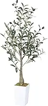Artificial Olive Tree 95CM/36inche Faux Olive Tree Fake Olive Branch and Lifelike Fruits Potted Plants for Indoor Outdoor Home Offices Store Decor