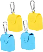 [SOESFOUFU] 4pcs Silicone Storage Bag Coin Purse Key Shackle Silicone Mini Makeup Bag Pouch for Purse Mini Backpack Keychain Change Purse Silicone Mini Bag Purse Storage Organizer Metal