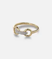 [Stone and Strand] Stone and Strand Bridle 14kt gold ring with diamonds P gold