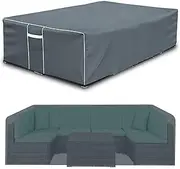 Outdoor Furniture Cover Waterproof, Outdoor Sectional Cover, 500D Heavy Duty, All Weather Protection Rectangular Patio Covers for Outdoor Furniture Set, 126" L x 64" W x 29" H -Grey