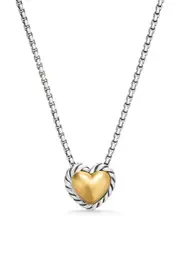 David Yurman Cable Cookie Classic Heart Necklace with 18K Yellow Gold